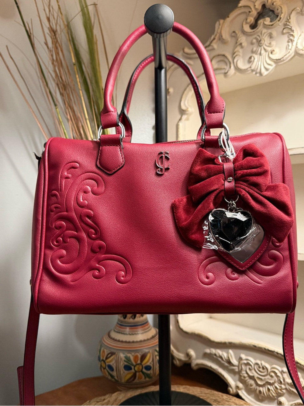 Juicy Couture Halloween Satchel Handbag with Bow and Heart Charm